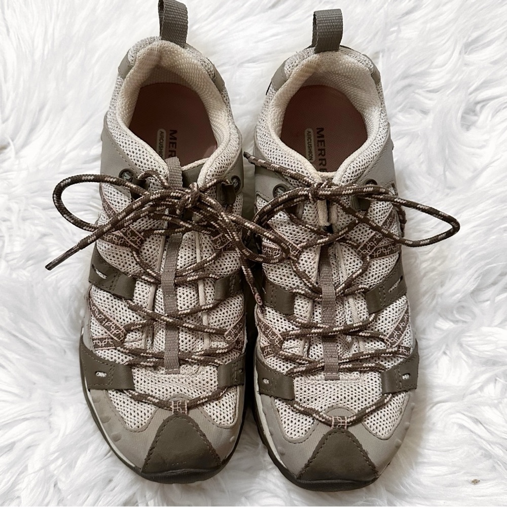 Women Merrell Gray Outdoor Hiking Tennis Shoes Size 8.5